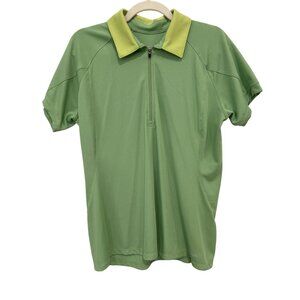 Patagonia Quarter Zip Polo Shirt Size L Yellow Green Golf Athleisure Retro Sport